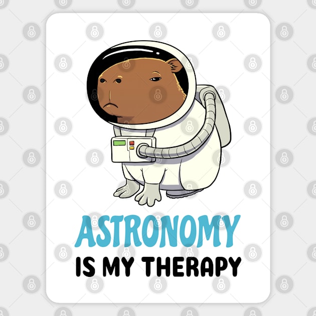 Astronomy is my therapy Capybara Magnet by capydays